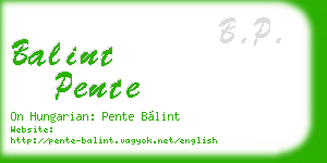 balint pente business card
